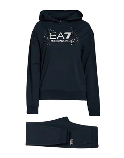 Ea7 Woman Tracksuit Navy Size Xxl Cotton, Modal, Elastane In Blue