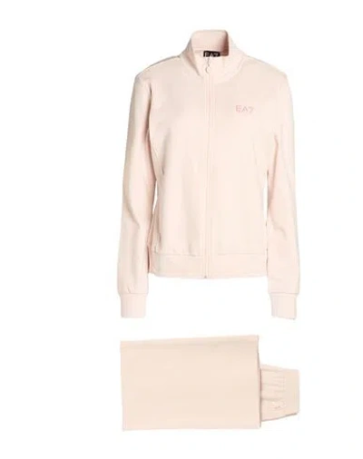 Ea7 Woman Tracksuit Pink Size Xxl Cotton, Modal, Elastane In Neutral