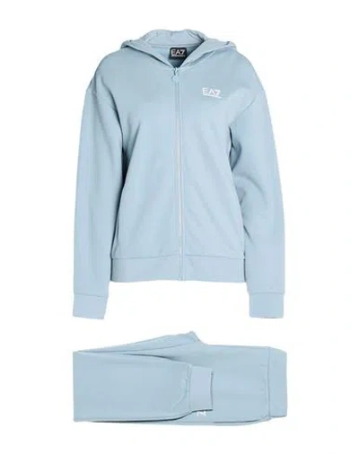 Ea7 Woman Tracksuit Slate Blue Size L Polyester, Cotton