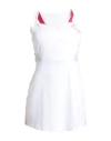 Ea7 Woman Mini Dress White Size Xl Polyester, Elastane