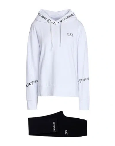 Ea7 Woman Tracksuit White Size Xxl Cotton, Elastane
