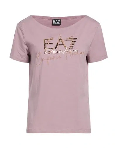 Ea7 Woman T-shirt Antique Rose Size 3xl Cotton, Elastane In Pink