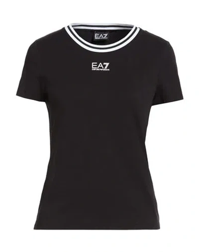 Ea7 Woman T-shirt Black Size Xl Cotton