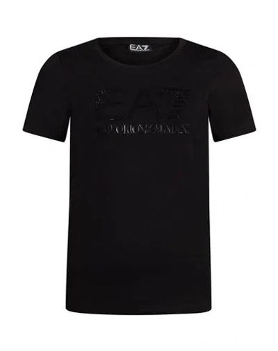 Ea7 Woman T-shirt Black Size Xl Cotton, Elastane