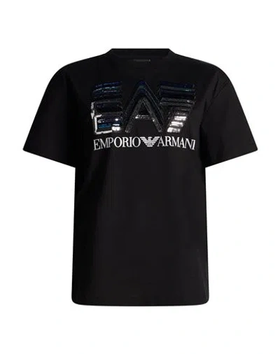 Ea7 Woman T-shirt Black Size Xs Cotton