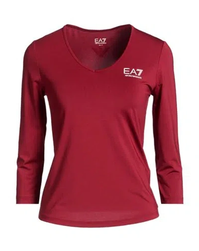 Ea7 Woman T-shirt Brick Size M Polyester, Elastane In Red