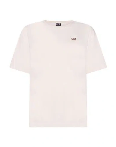 Ea7 Woman T-shirt Cream Size M Organic Cotton, Modal, Elastane In White