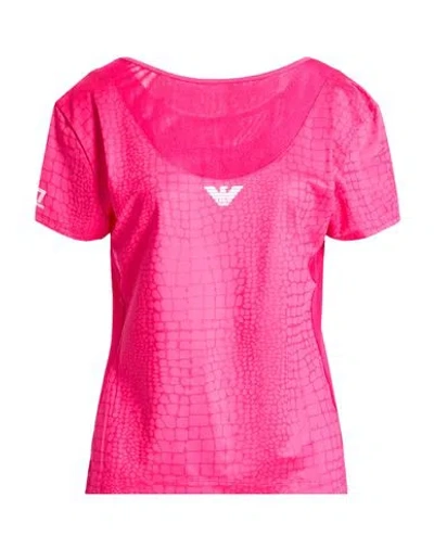 Ea7 Woman T-shirt Fuchsia Size Xl Polyester, Elastane In Pink