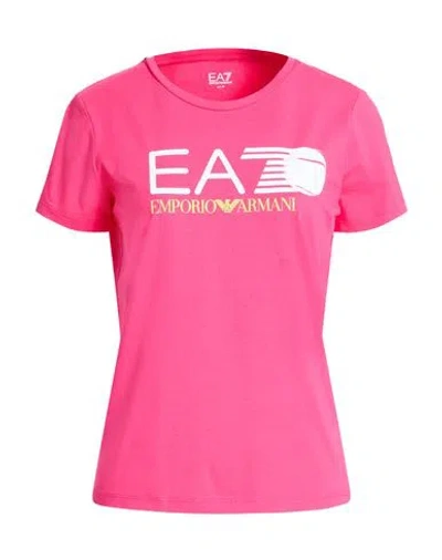 Ea7 Woman T-shirt Fuchsia Size Xxl Cotton, Elastane In Pink