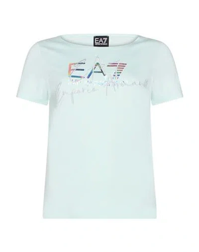 Ea7 Woman T-shirt Light Green Size Xl Cotton, Elastane
