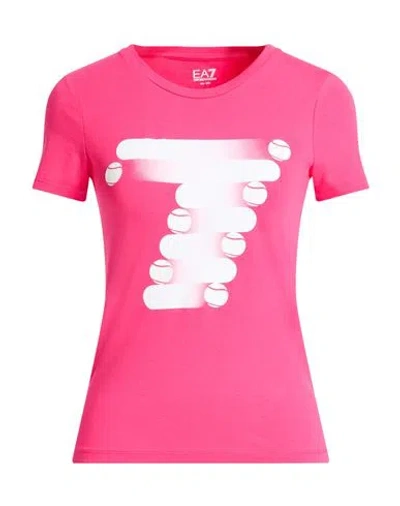 Ea7 Woman T-shirt Magenta Size Xxs Cotton, Elastane In Pink