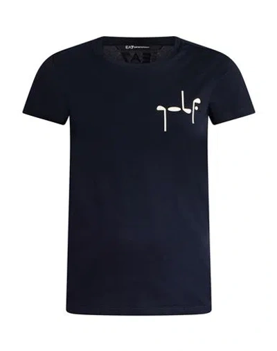 Ea7 Woman T-shirt Midnight Blue Size Xl Cotton