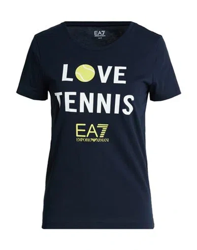 Ea7 Woman T-shirt Navy Size 3xl Cotton In Black