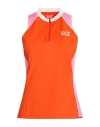 Ea7 Woman T-shirt Orange Size Xl Polyester, Elastane In Red