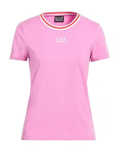 Ea7 Woman T-shirt Pink Size Xxl Cotton