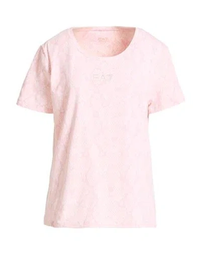 Ea7 Woman T-shirt Pink Size Xxl Organic Cotton, Modal, Elastane