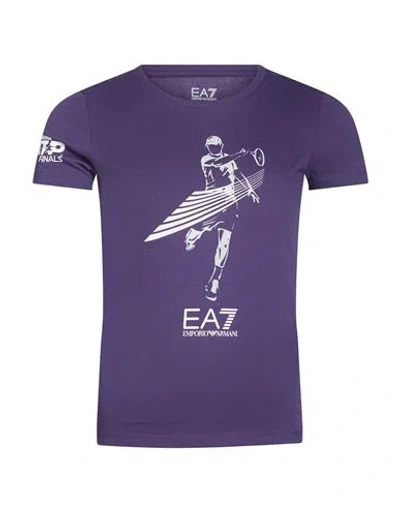 Ea7 Woman T-shirt Purple Size L Cotton
