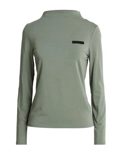 Ea7 Woman T-shirt Sage Green Size L Cotton, Modal, Elastane