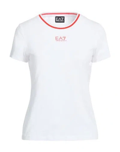 Ea7 Woman T-shirt White Size 3xl Cotton