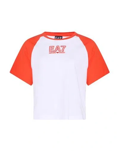 Ea7 Woman T-shirt White Size L Cotton