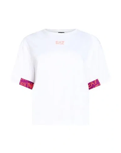 Ea7 Woman T-shirt White Size Xl Cotton