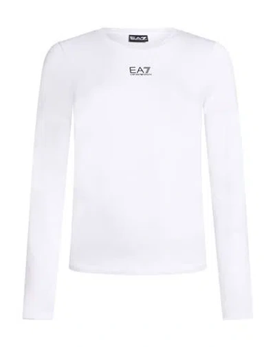 Ea7 Woman T-shirt White Size Xl Cotton, Modal, Elastane