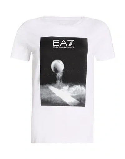 Ea7 Woman T-shirt White Size Xxl Organic Cotton