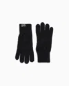 Ea7 Wool-blend Gloves In Black
