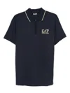Ea7 Zip Detail Polo Shirt In Black