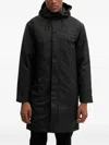 Ea7 Zip-fastening Hooded Parka Coat In Black