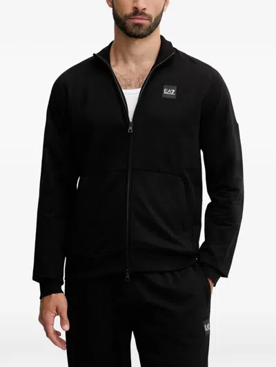 Ea7 Zip-fastening Logo-detail Tracksuit In Black