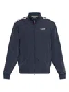 Ea7 Zip-fastening Striped Jacket In Blue