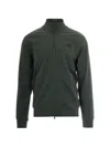 Ea7 Green Solid Mock Collar Sweatshirt In Green