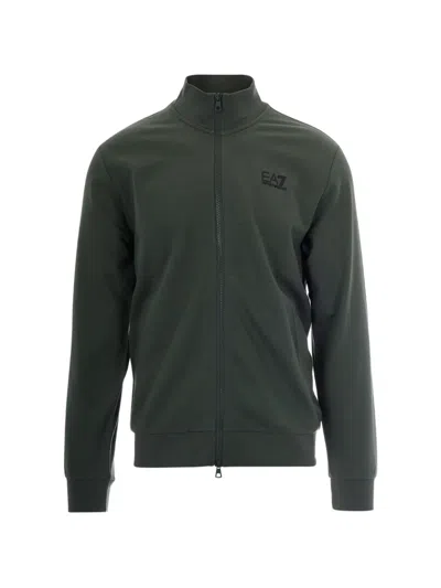 Ea7 Zip-fastening Sweatshirt In Green