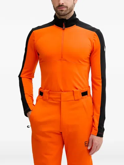 Ea7 Zip-fastening Top In Orange