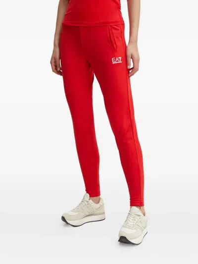 Ea7 Zip Logo Tracksuit In Red