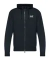 Ea7 Zip-up Cotton Hoodie In Black