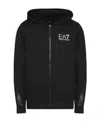 Ea7 Zip-up Logo-print Hoodie In Black