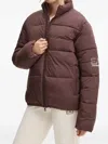 Ea7 Zip-up Puffer Jacket In Brown