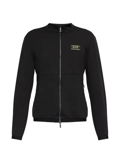 Ea7 Zip-up Sweatshirt In Black