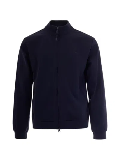 Ea7 Zip-up Sweatshirt In Blue