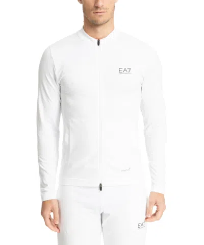 Ea7 Zip-up Sweatshirt In White