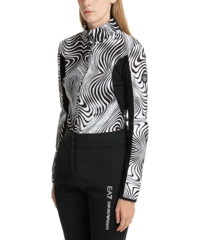 Ea7 Zip-up Sweatshirt In White