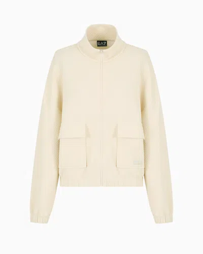 Ea7 Zip-up Sweatshirts In Beige