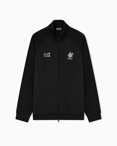 Ea7 Zip-up Sweatshirts In Black