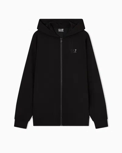 Ea7 Zip-up Sweatshirts In Black