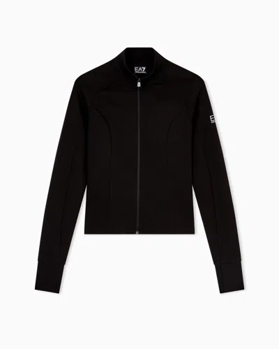 Ea7 Zip-up Sweatshirts In Black