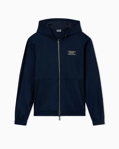 Ea7 Zip-up Sweatshirts In Blue