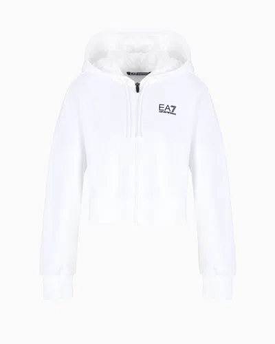 Ea7 Zip-up Sweatshirts In White