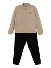 Ea7 Zip-up Tracksuit In Neutral